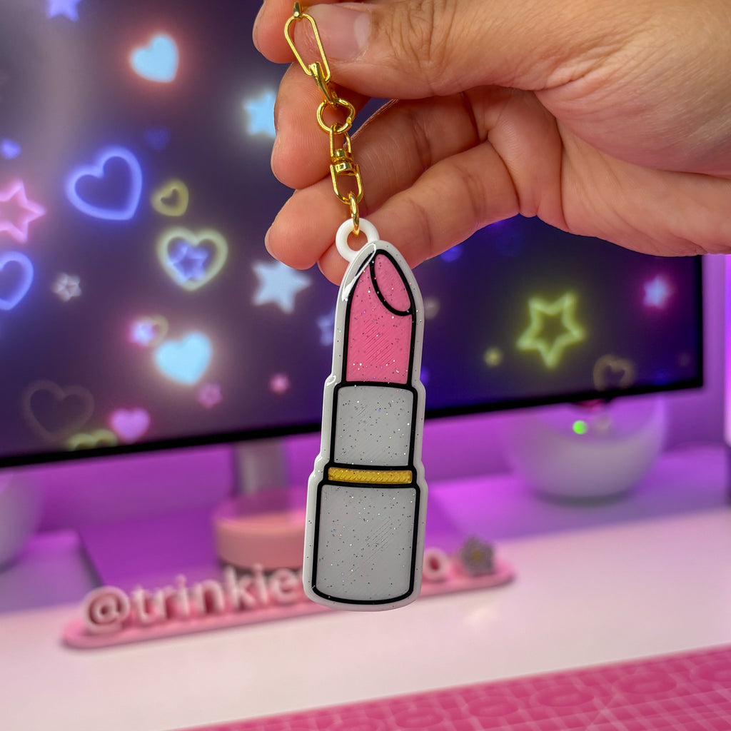 NFC Glitter Lipstick Keychain