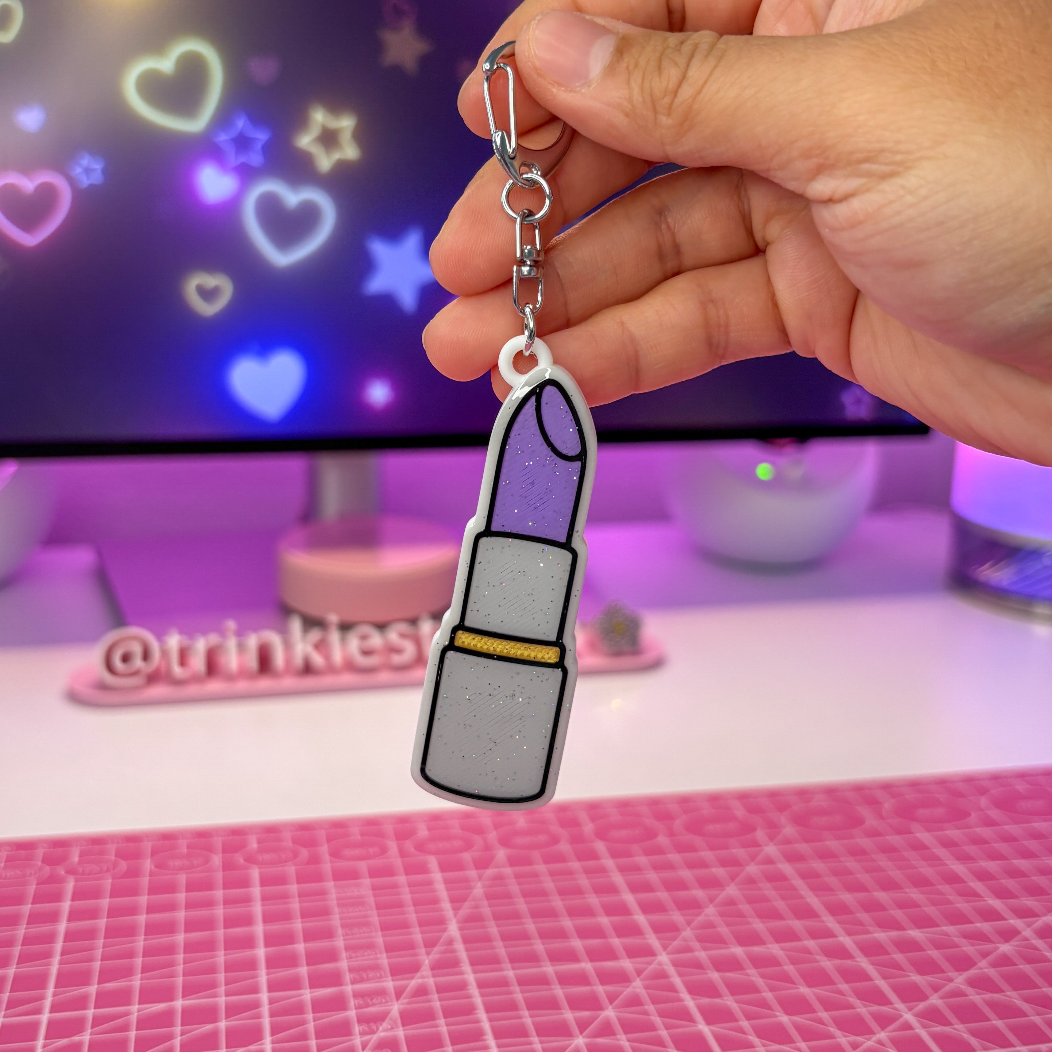 NFC Glitter Lipstick Keychain