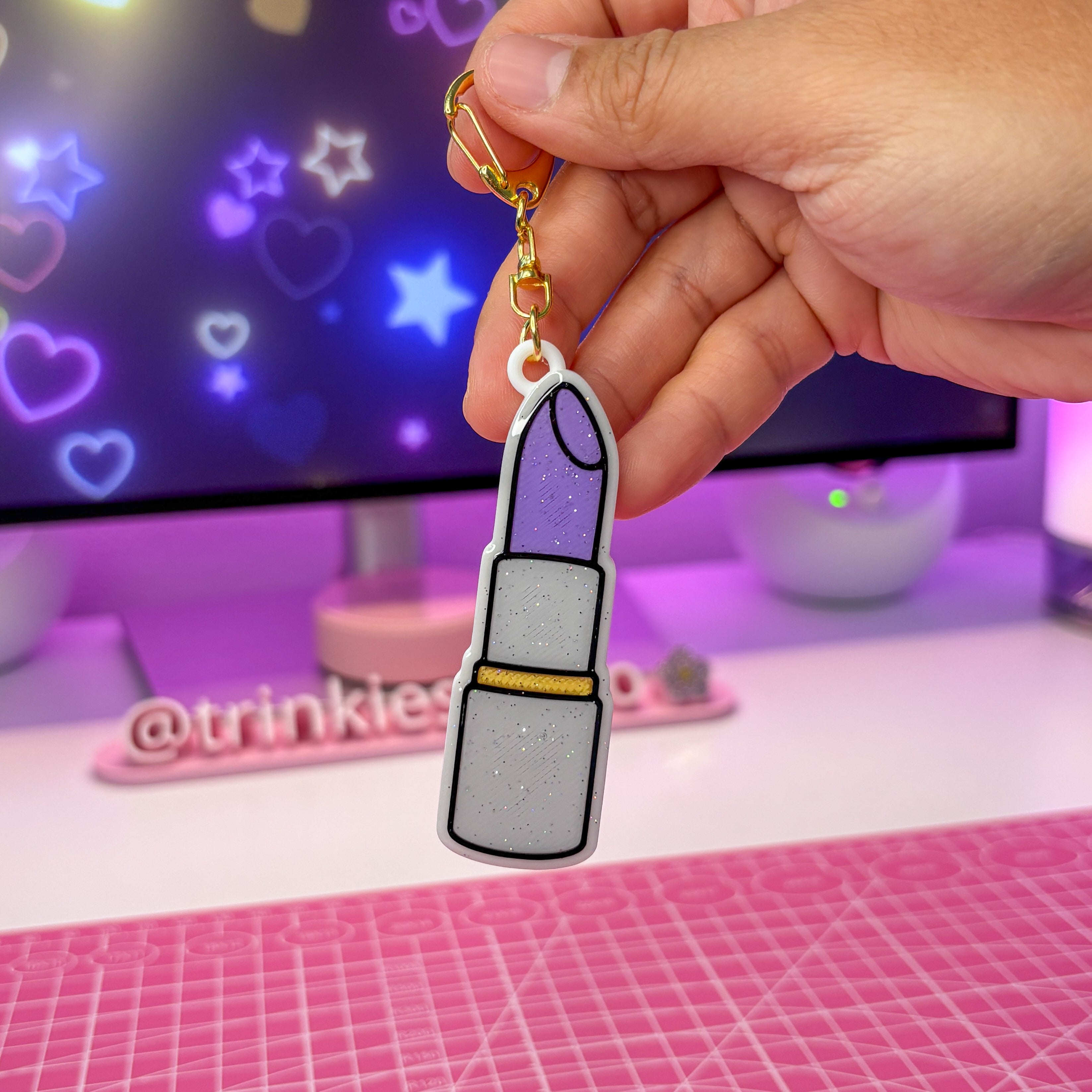 NFC Glitter Lipstick Keychain