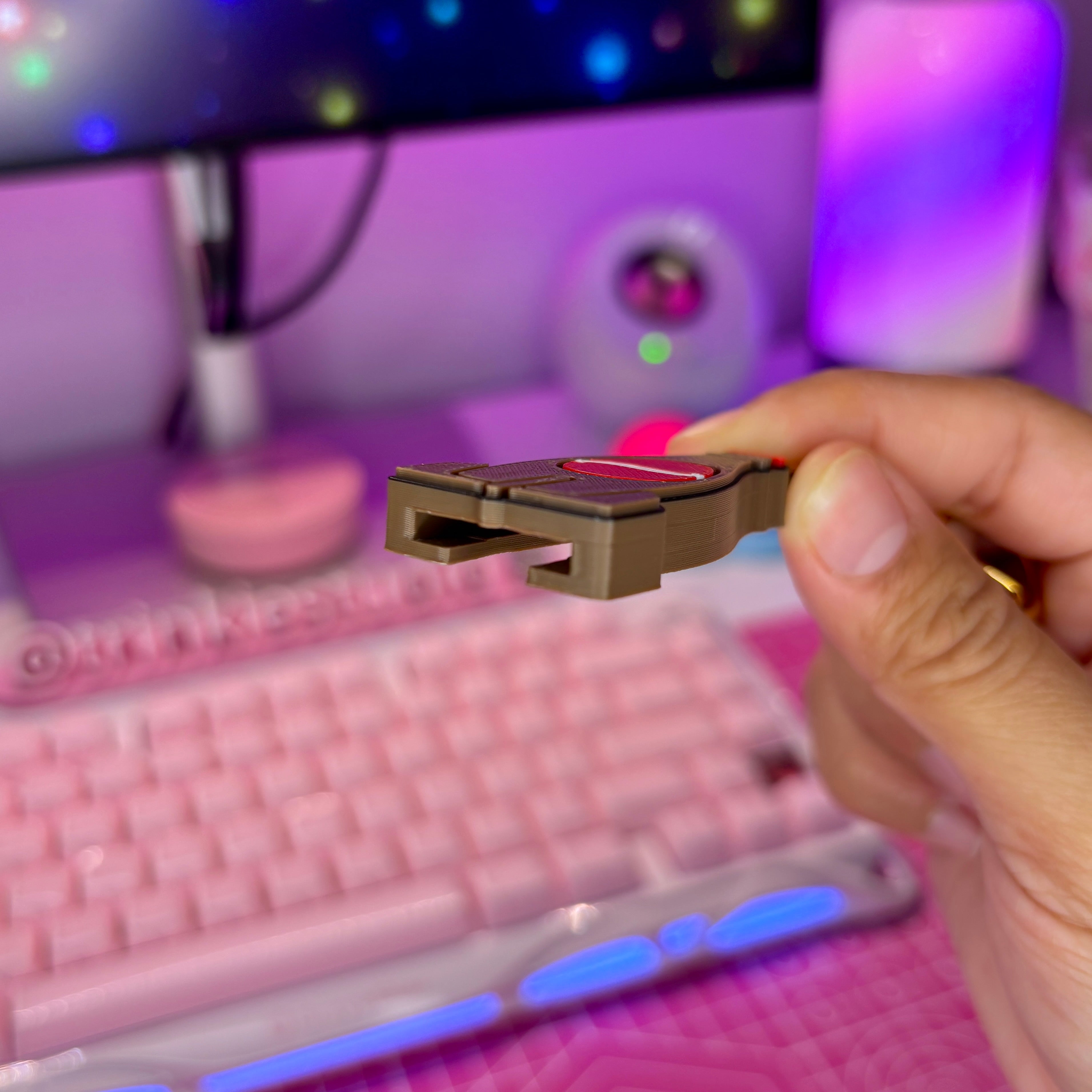 Retro-Futuristic Soda Can Opener Keychain (Modern)