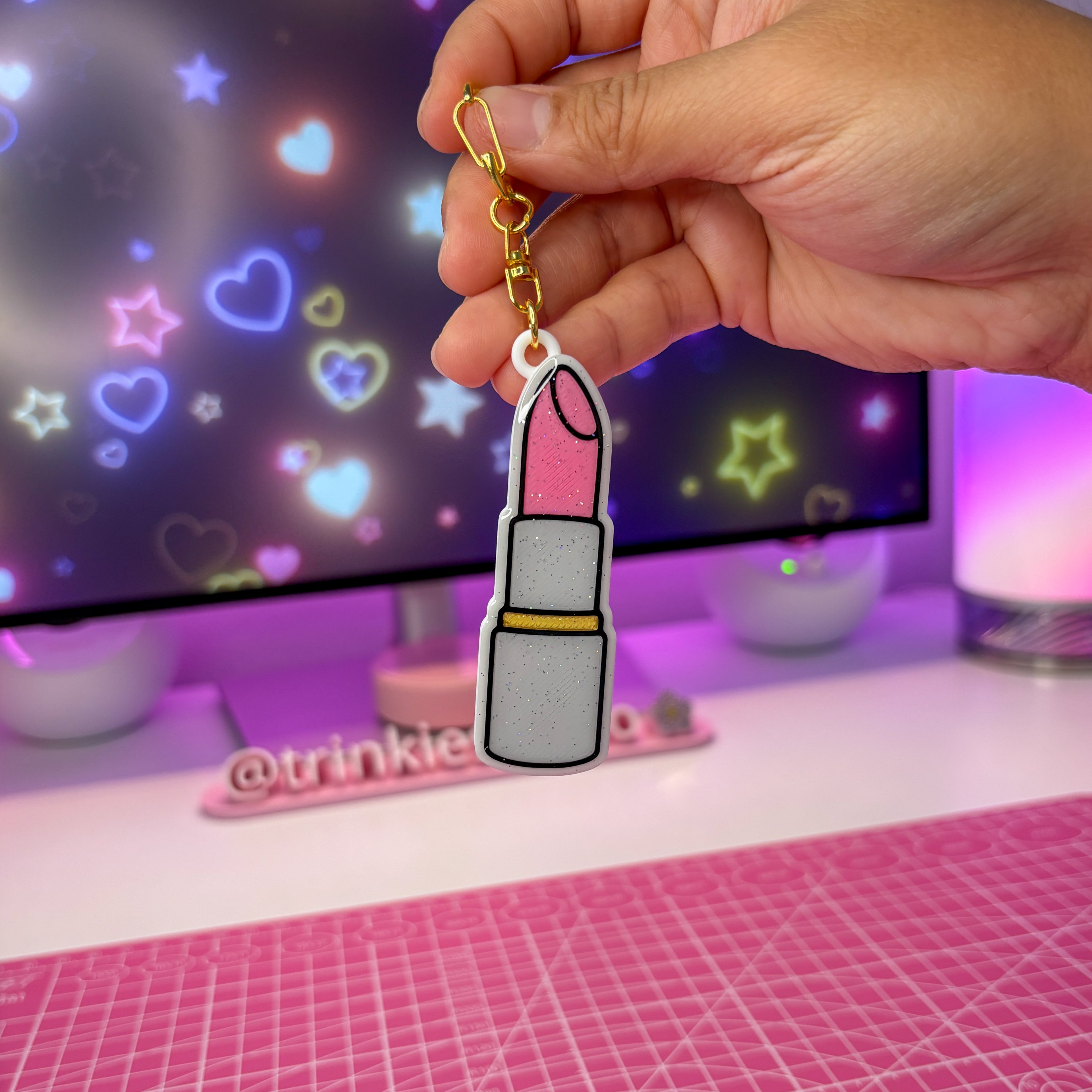 NFC Glitter Lipstick Keychain