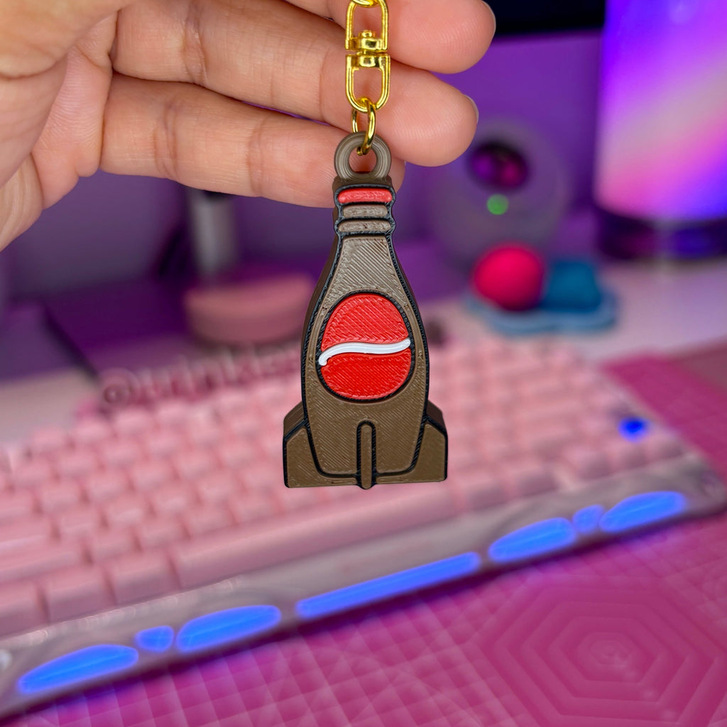 Retro-Futuristic Soda Can Opener Keychain (Modern)