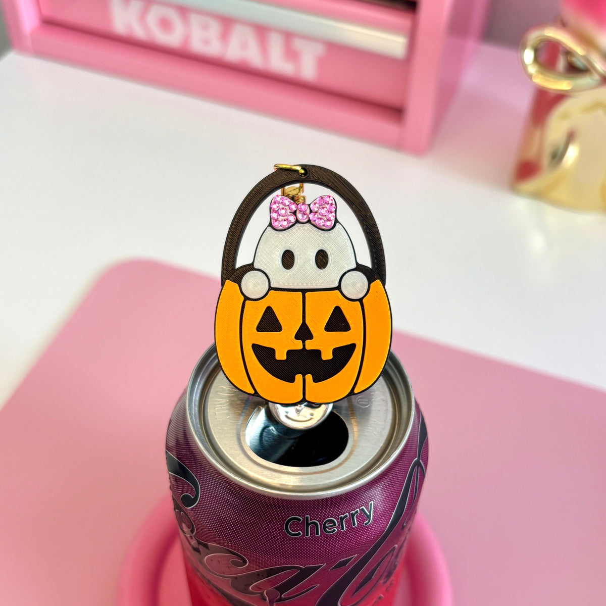 Trick-or-Treat Bucket Ghostie Can Opener Keychain (Glow-in-the-Dark)