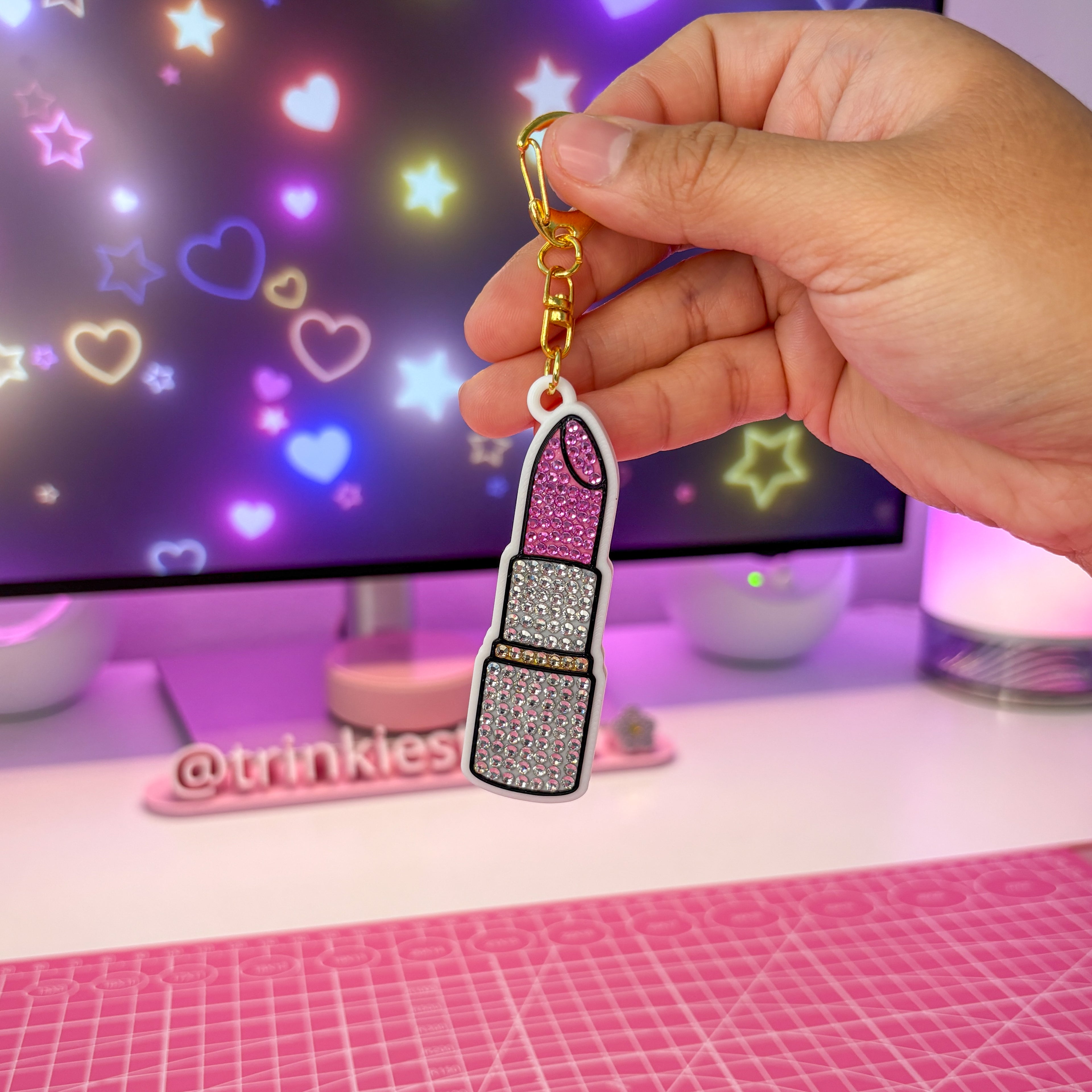NFC Bedazzled Lipstick Keychain