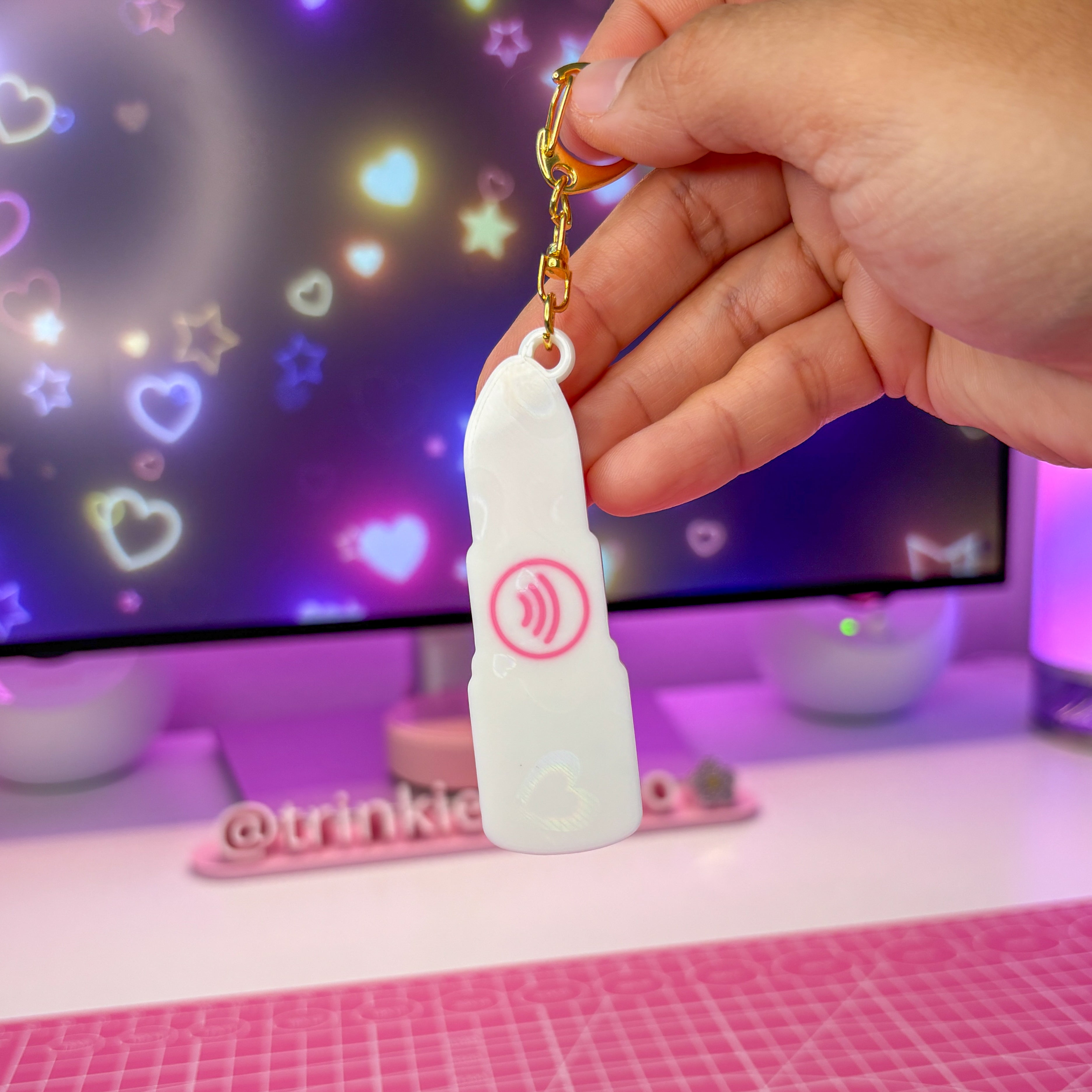 NFC Glitter Lipstick Keychain