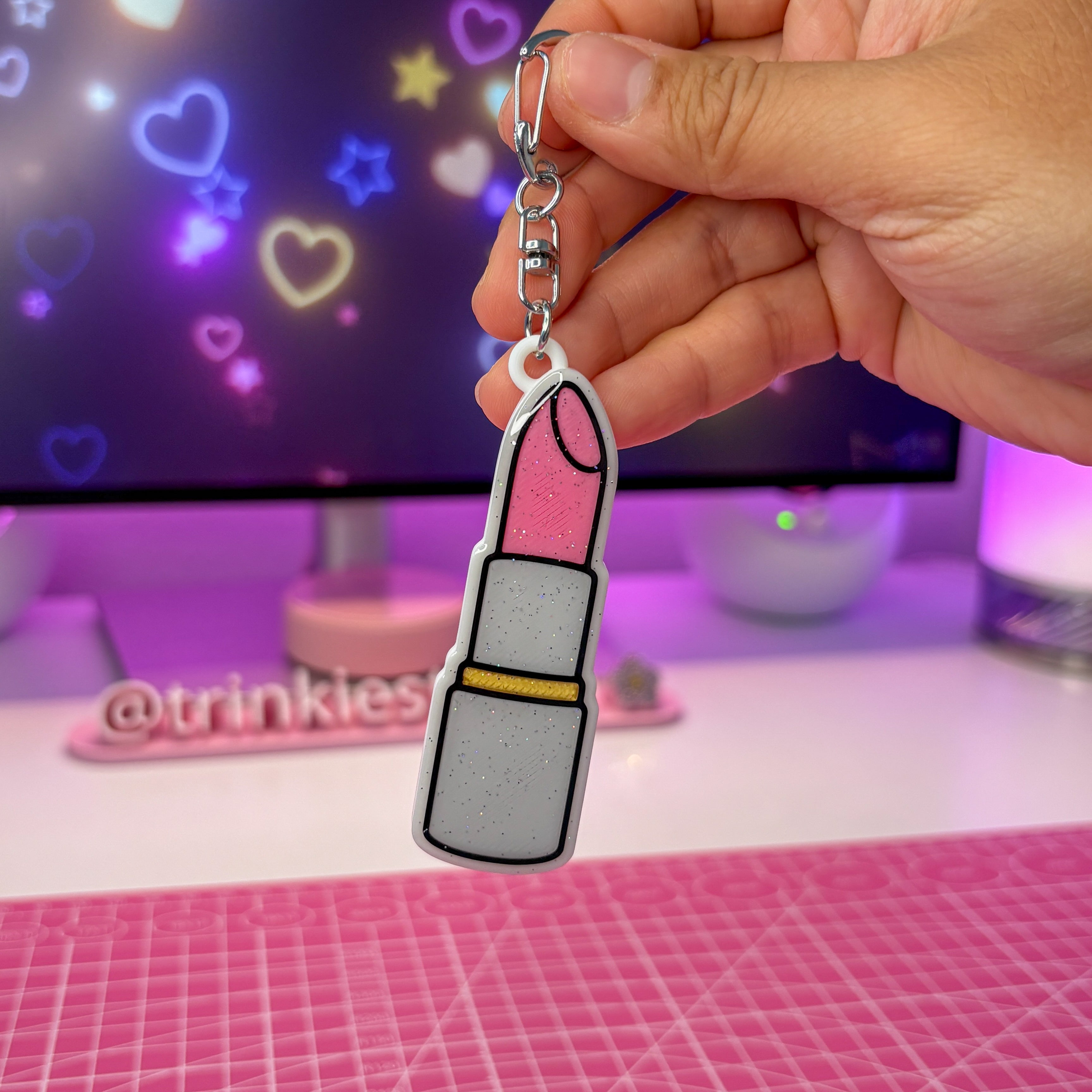 NFC Glitter Lipstick Keychain