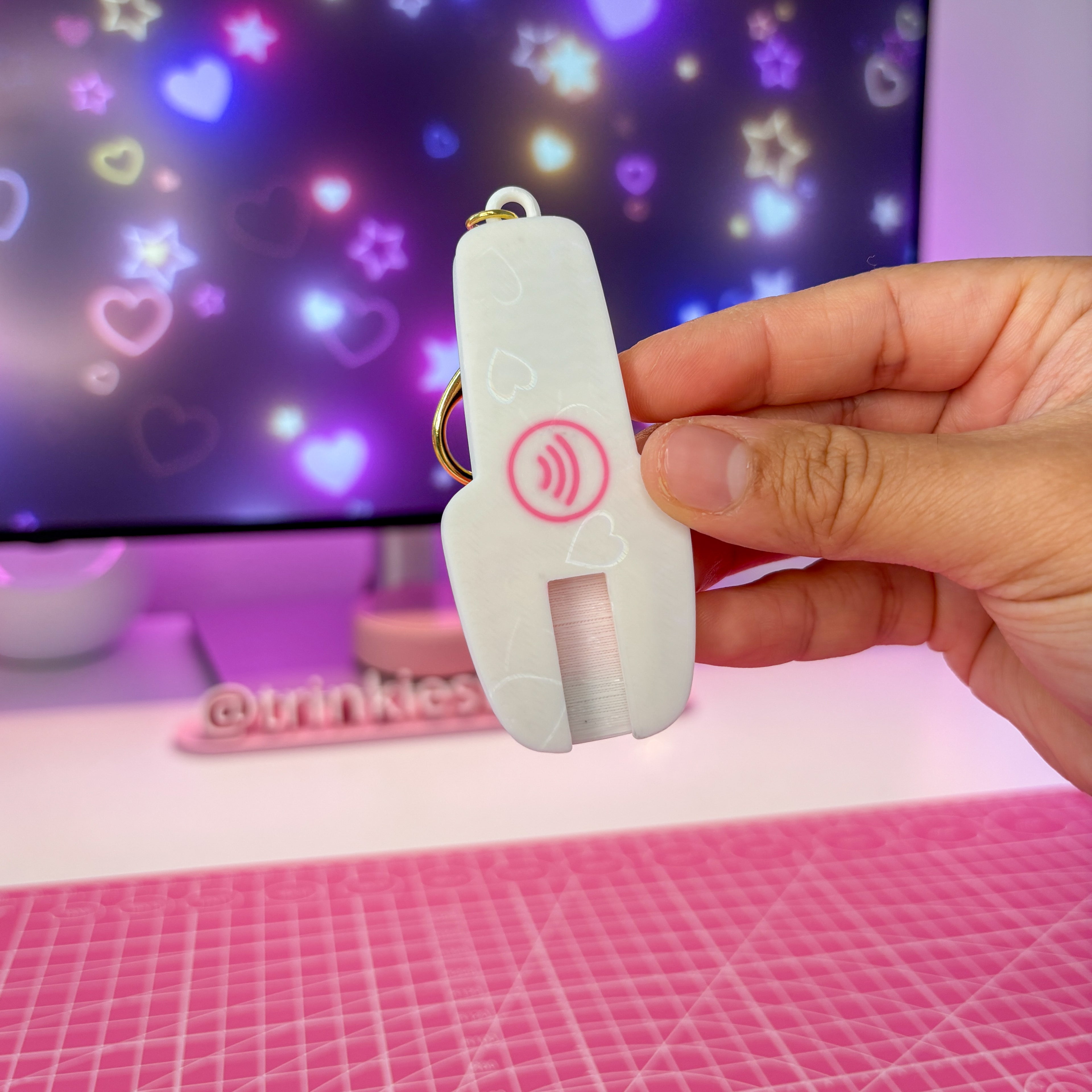 NFC Glitter Nail Polish Can Opener Keychain