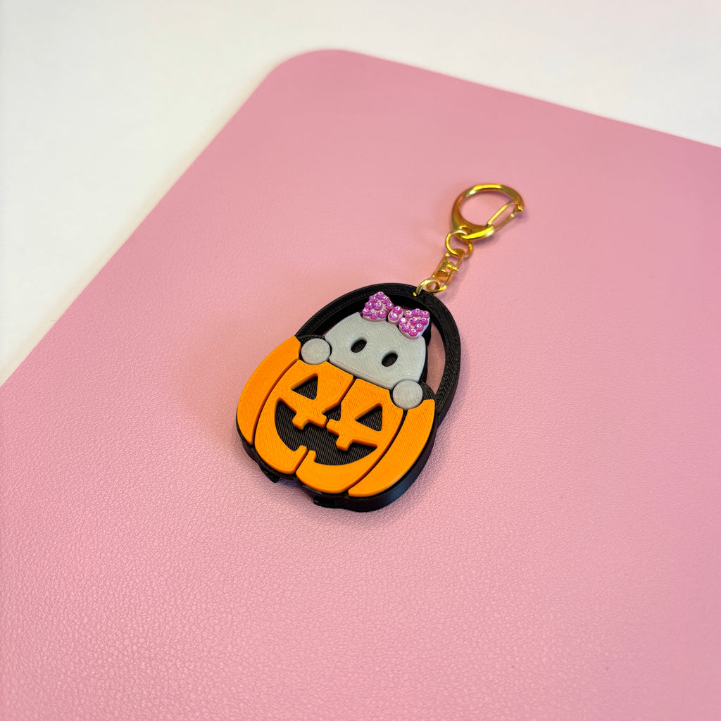 Trick-or-Treat Bucket Ghostie Can Opener Keychain (Glow-in-the-Dark)