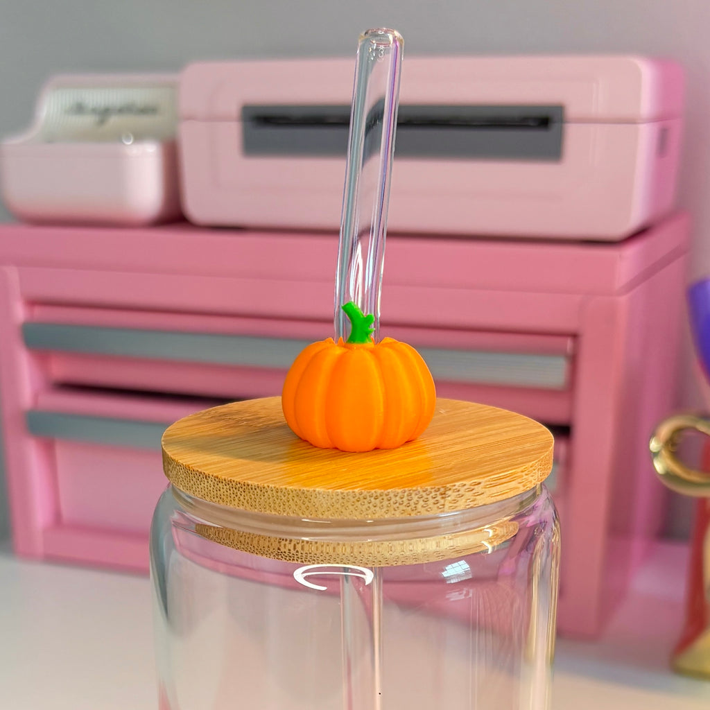 Mini Pumpkin Straw Topper