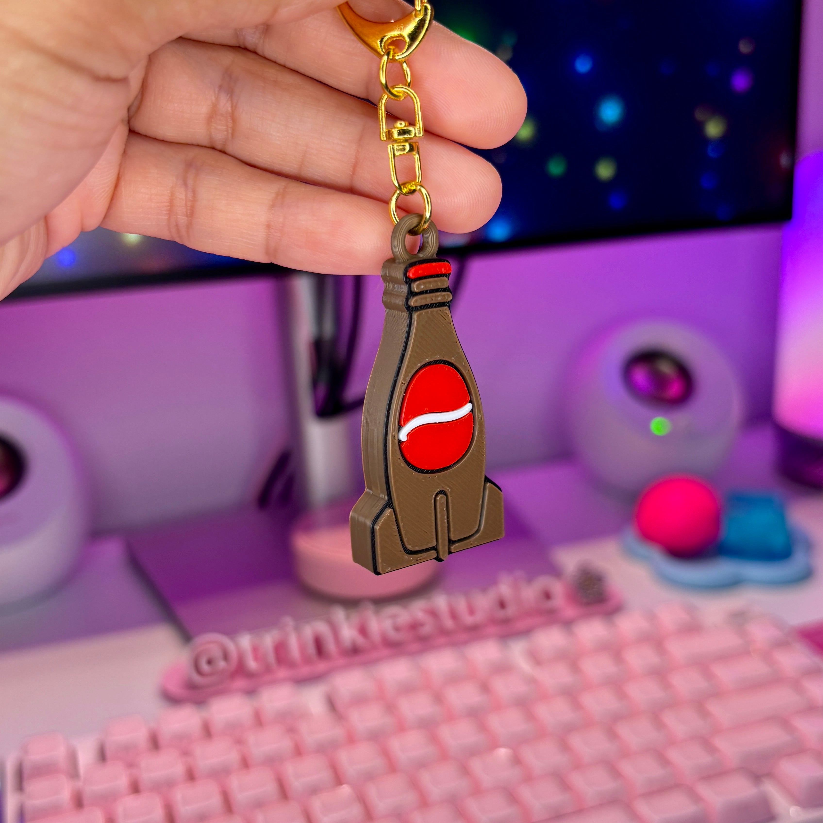 Retro-Futuristic Soda Can Opener Keychain (Modern)