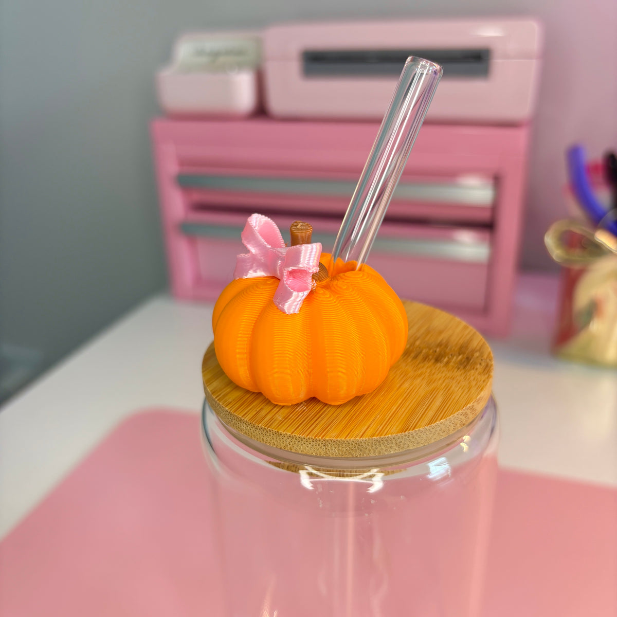 Bow Pumpkin Straw Topper