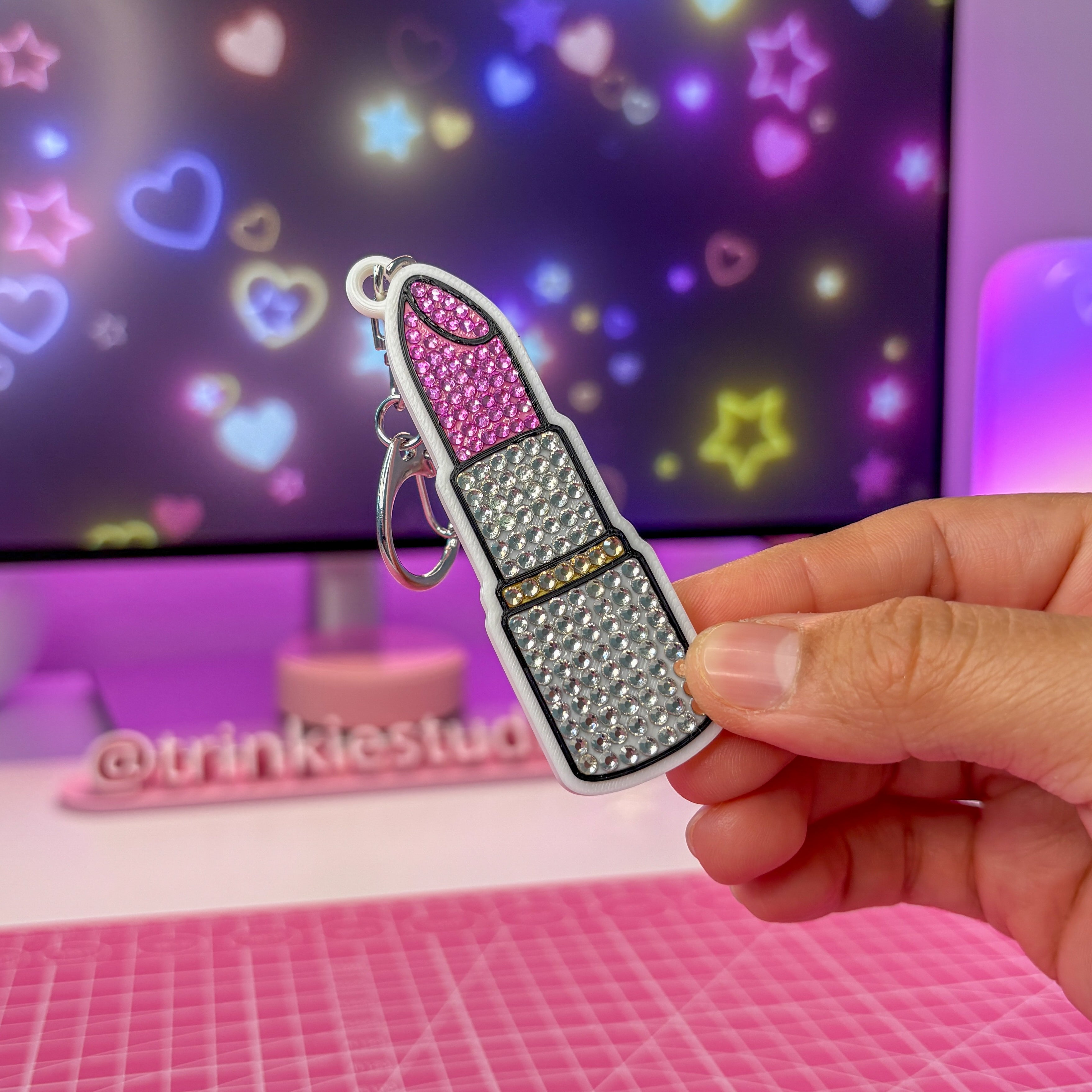NFC Bedazzled Lipstick Keychain