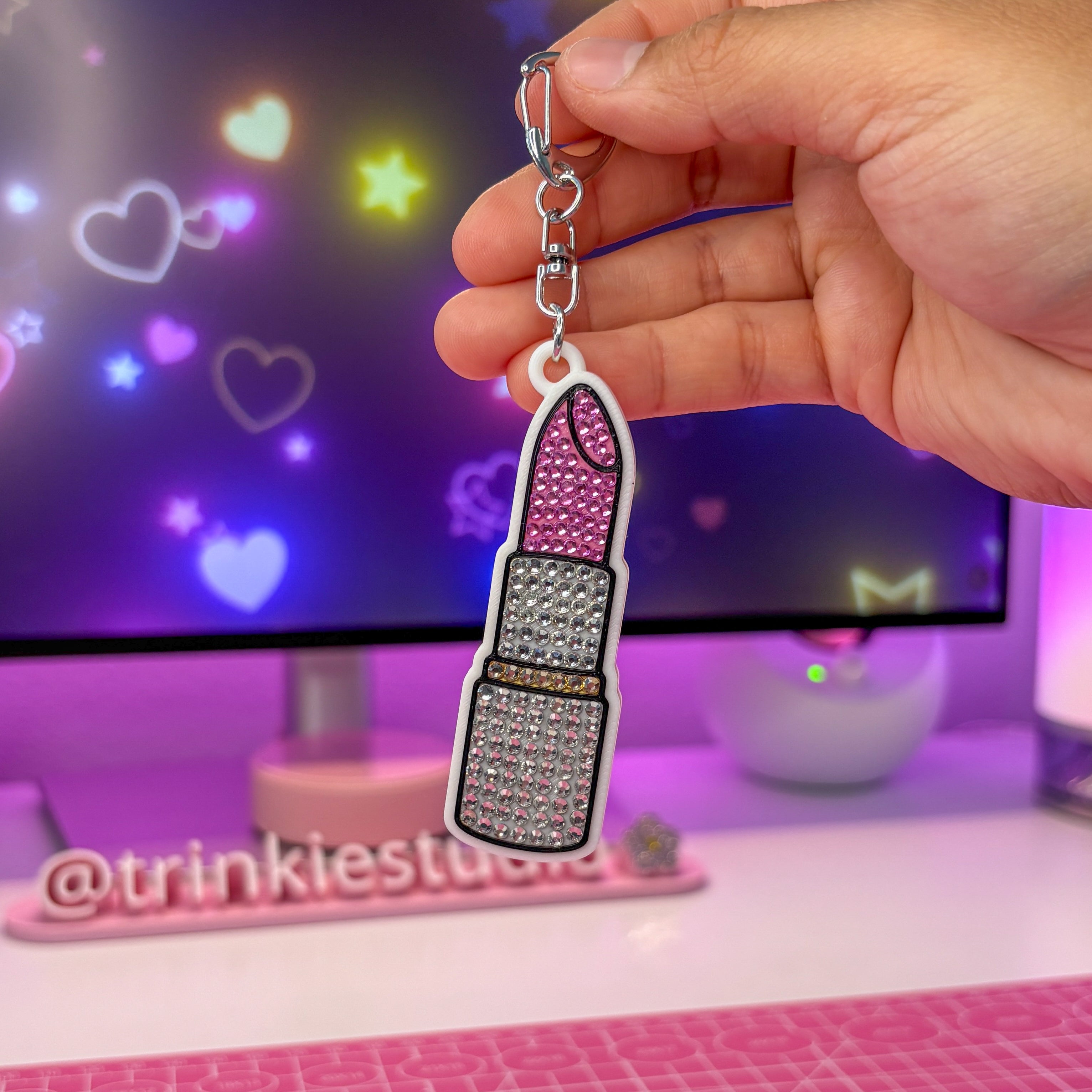 NFC Bedazzled Lipstick Keychain