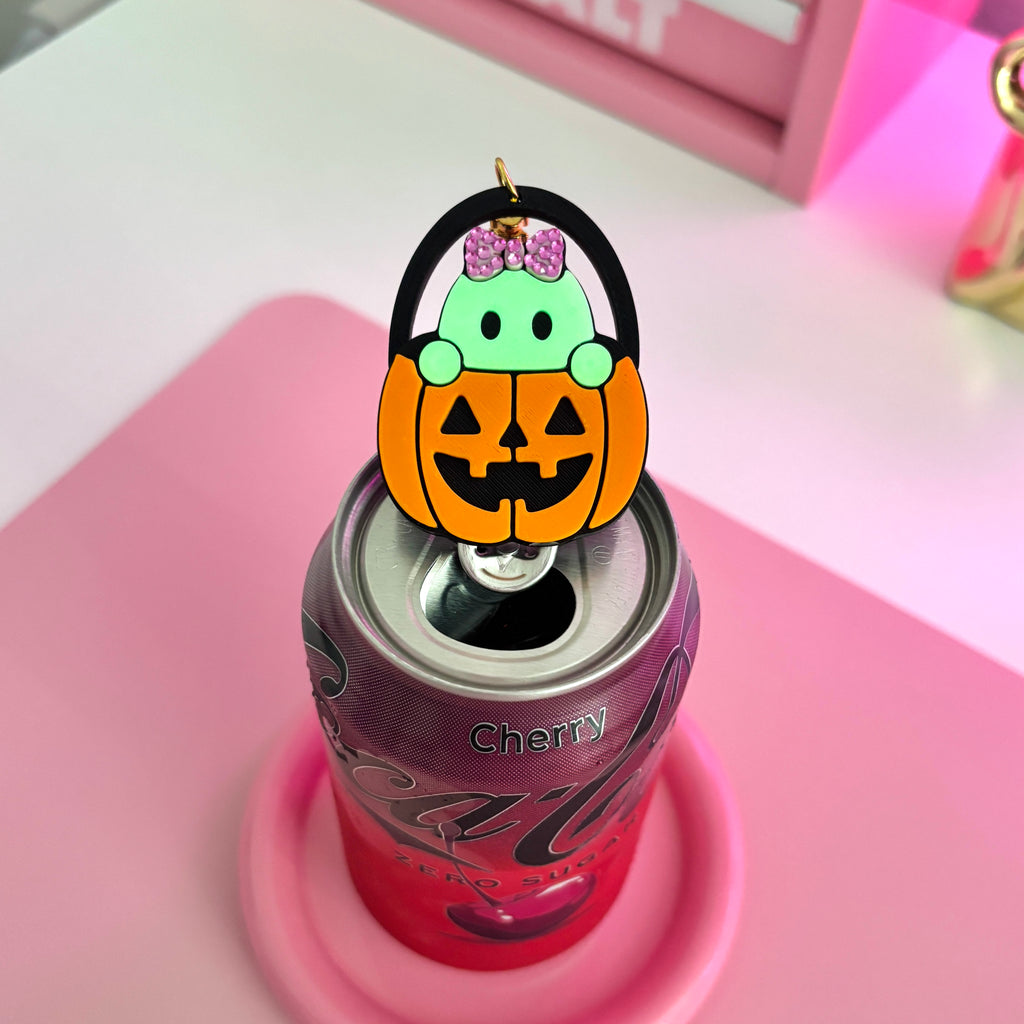 Trick-or-Treat Bucket Ghostie Can Opener Keychain (Glow-in-the-Dark)