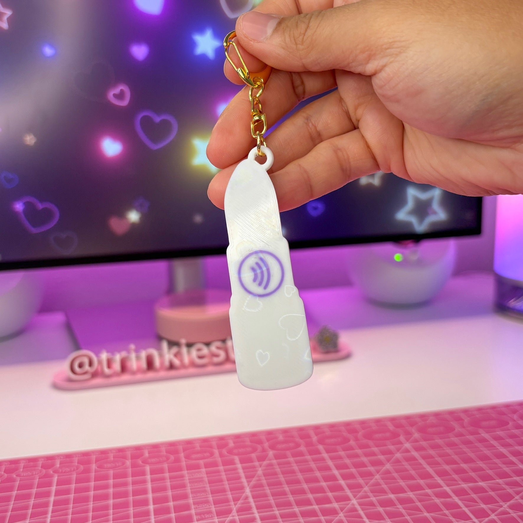 NFC Glitter Lipstick Keychain