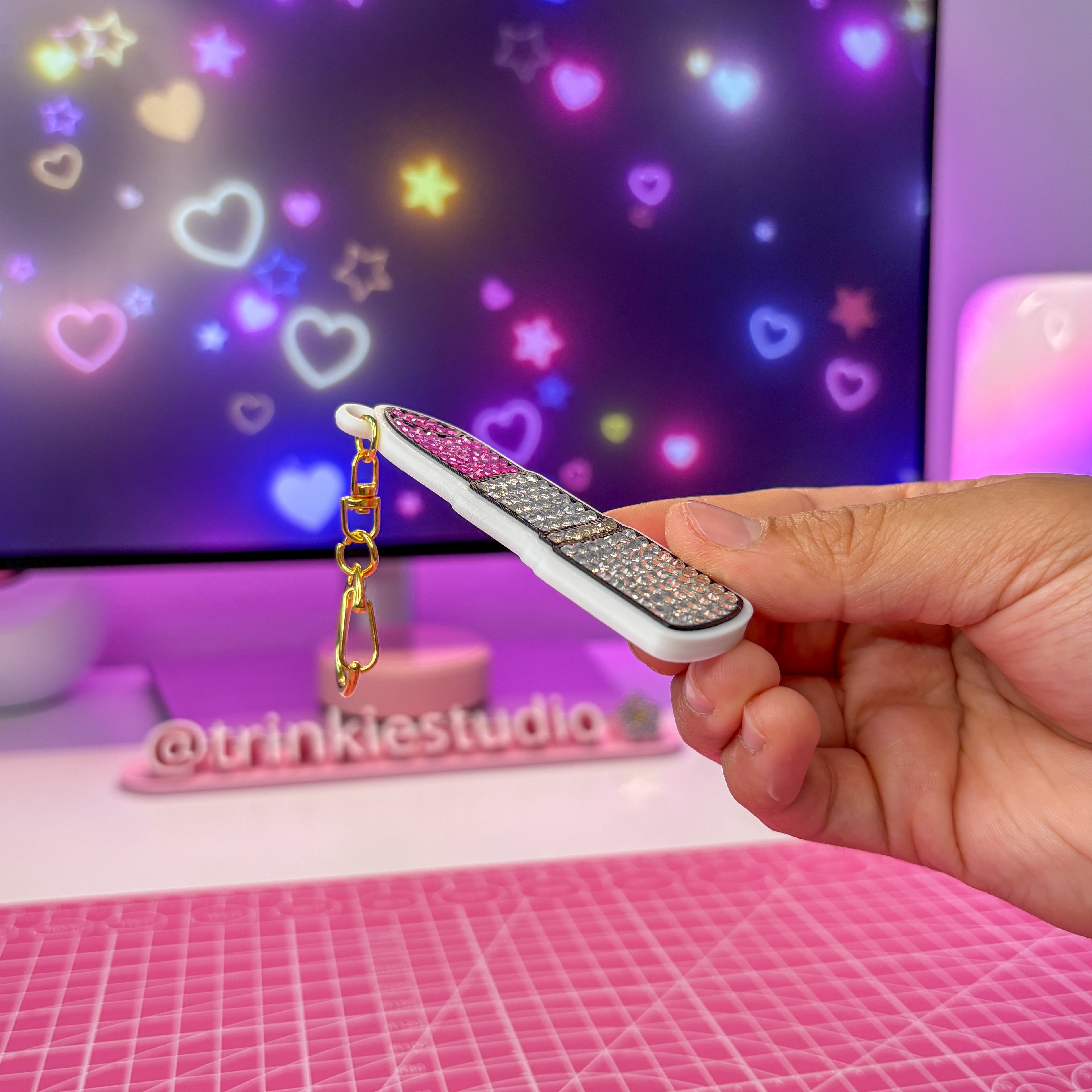 NFC Bedazzled Lipstick Keychain