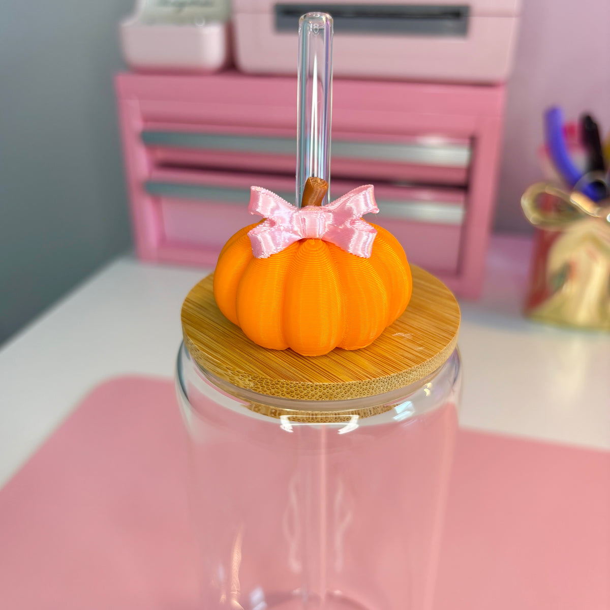 Bow Pumpkin Straw Topper