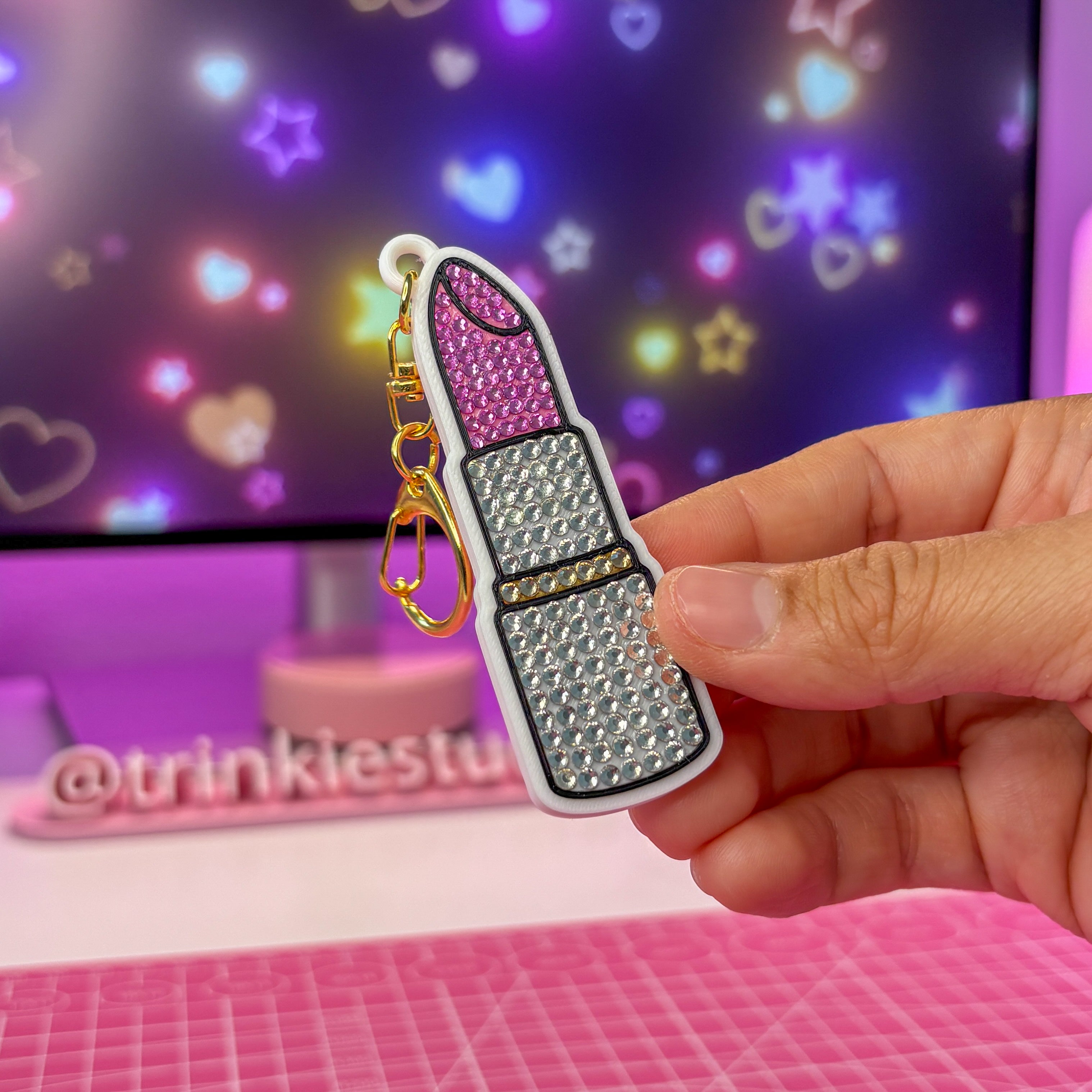 NFC Bedazzled Lipstick Keychain