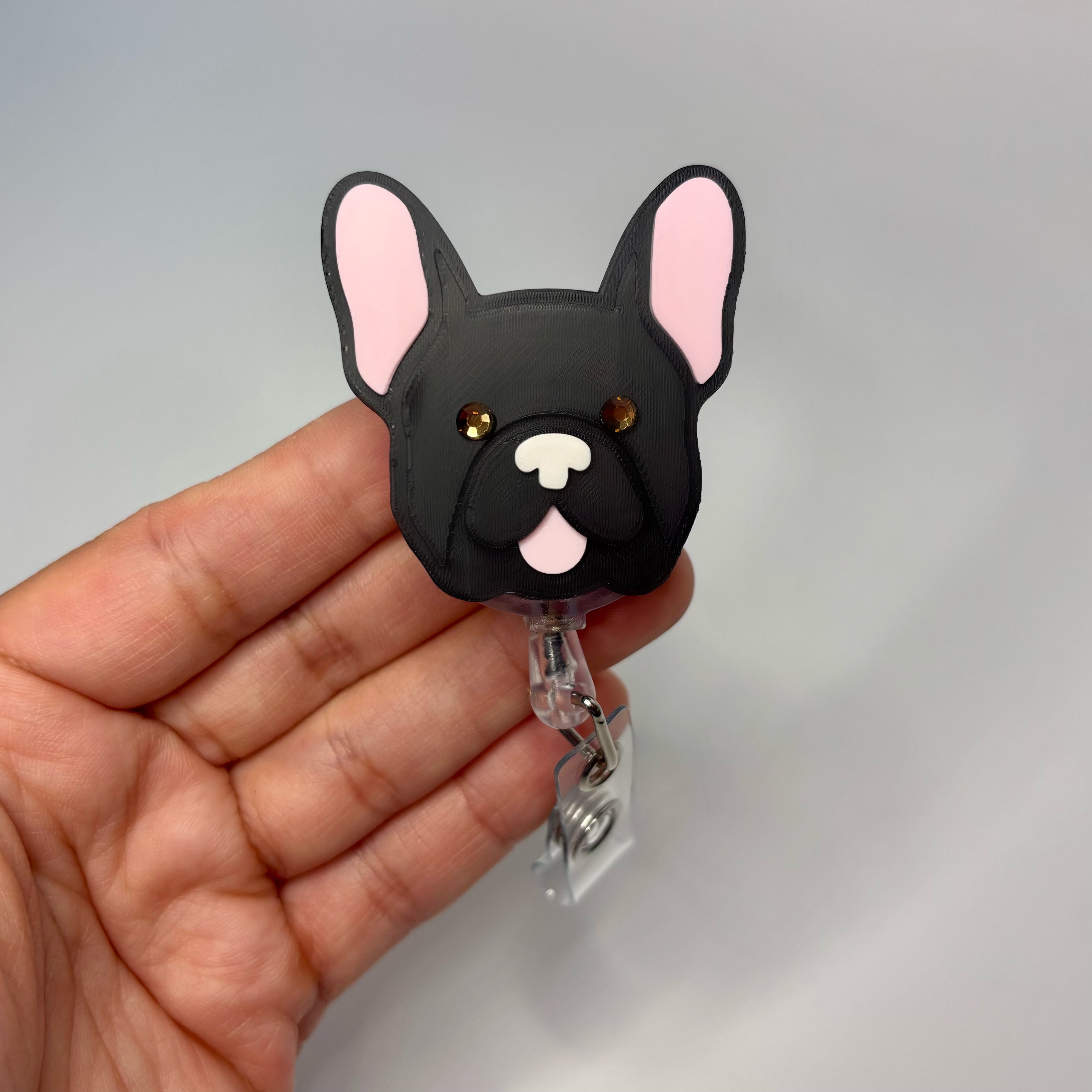 Smiley Frenchie Badge Reel