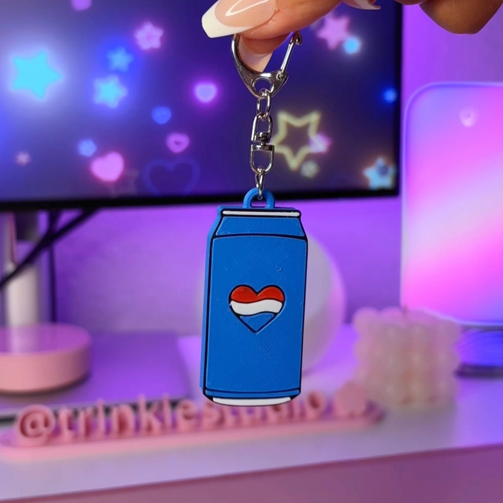 Blue Mini Soda Can Tab Opener Keychain