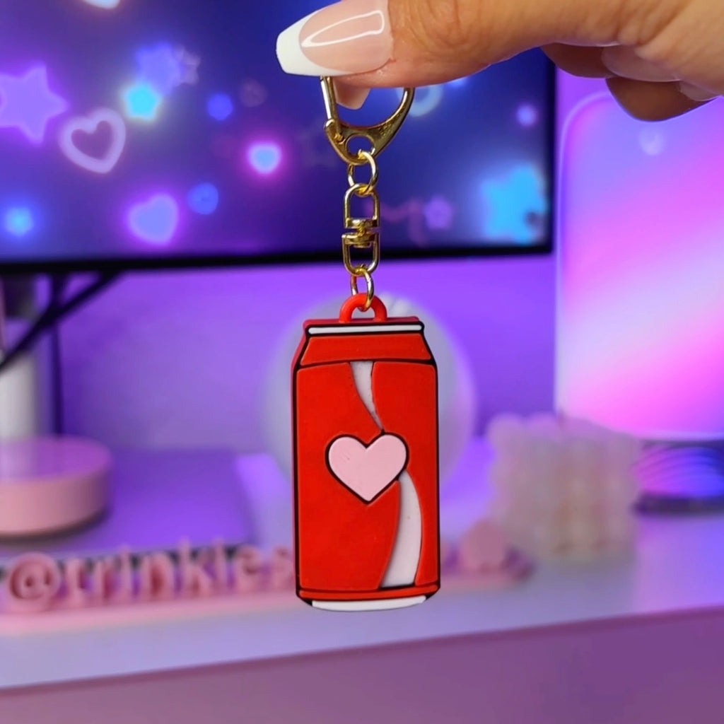 Red Mini Soda Can Tab Opener Keychain