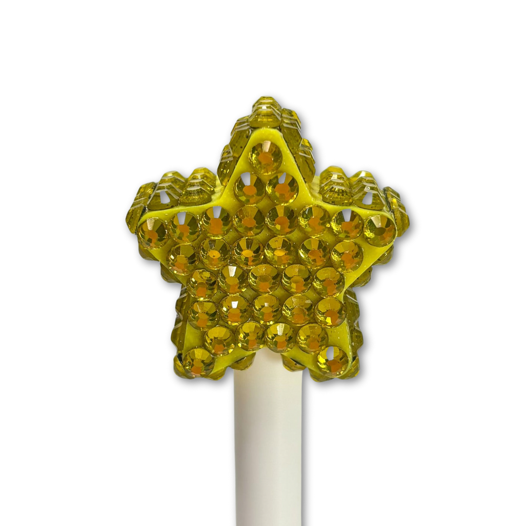 Bedazzled Star Straw Topper Cap