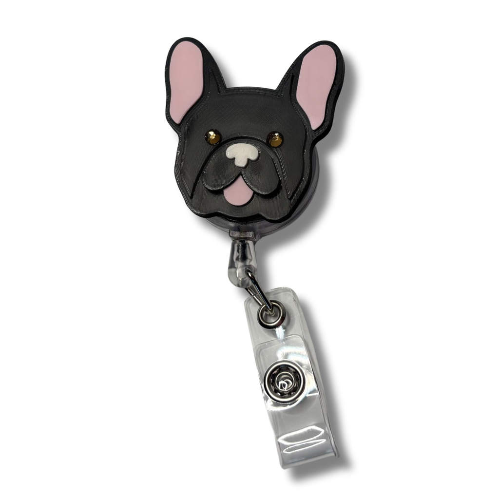 Smiley Frenchie Badge Reel