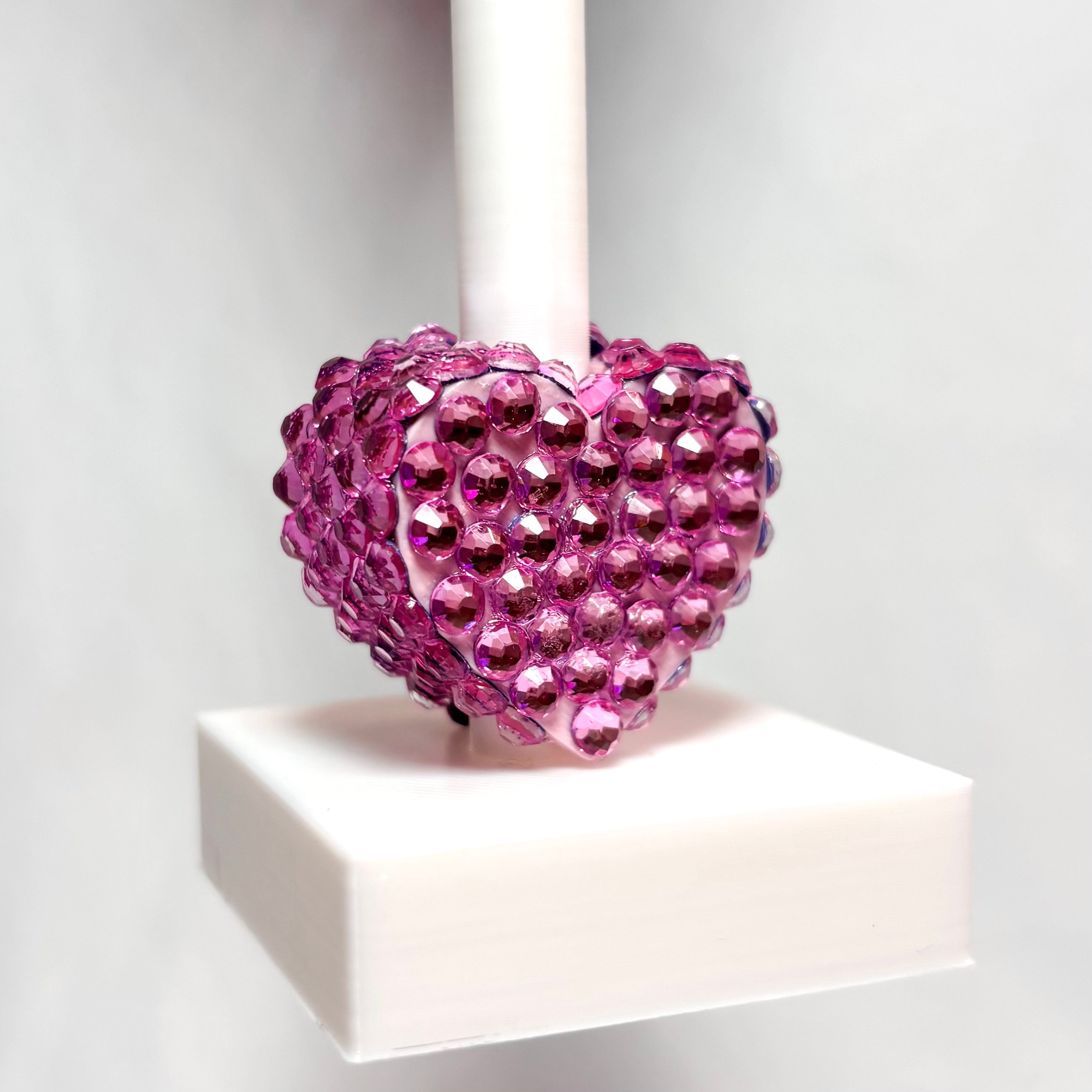 Bedazzled Heart Straw Topper