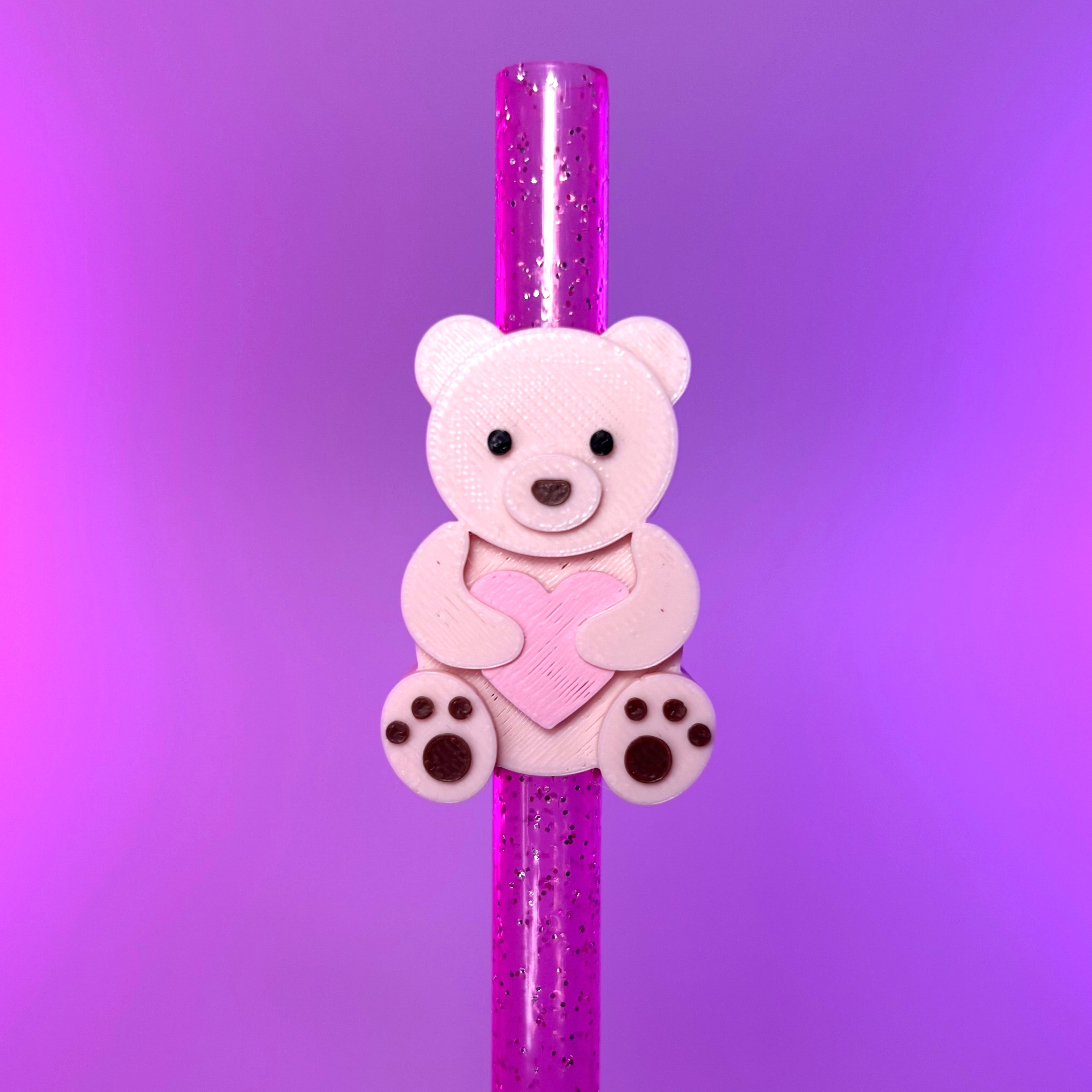Teddy Bear Straw Topper