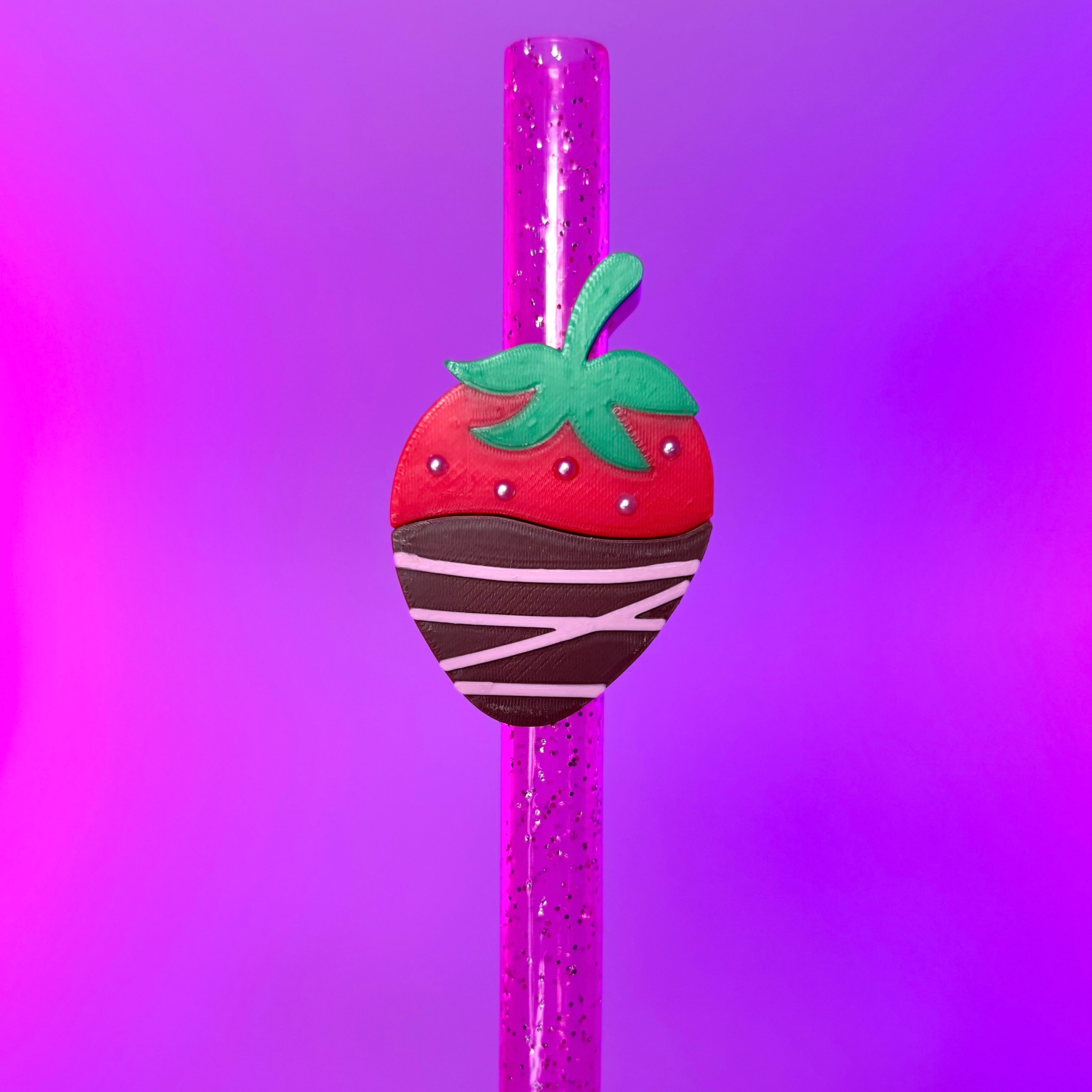 Chocolate Strawberry Straw Topper