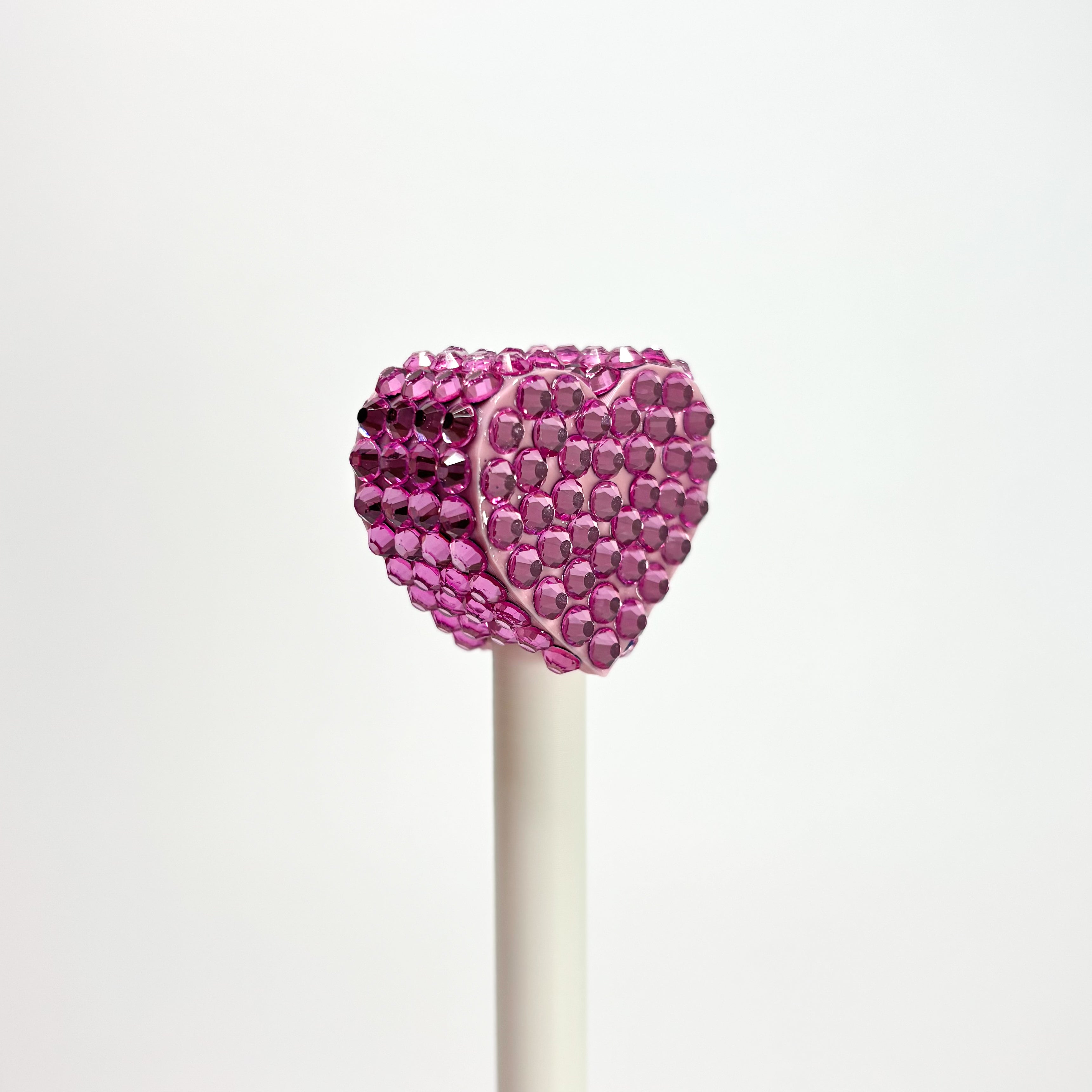 Bedazzled Heart Straw Cap