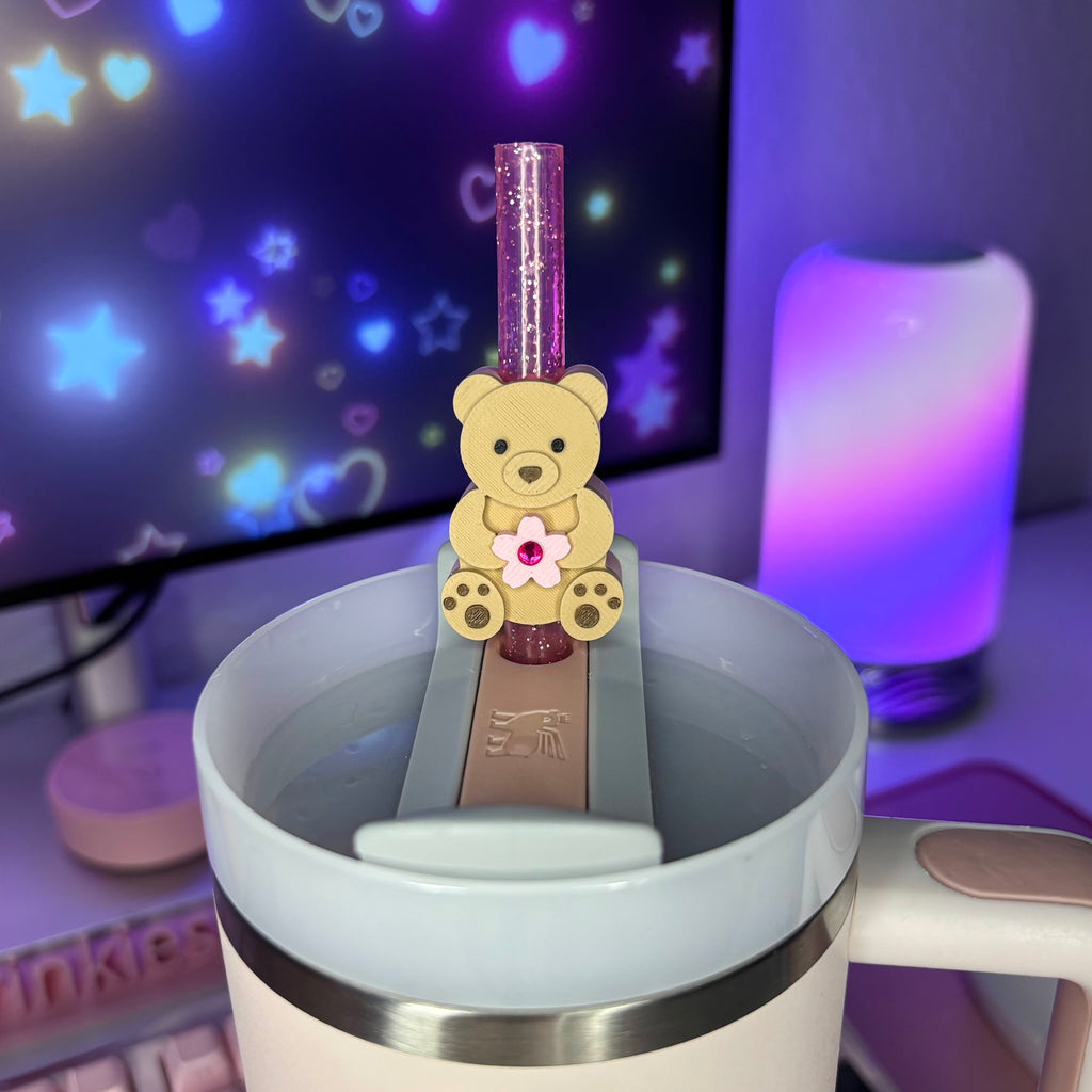 Sakura Teddy Bear Straw Topper
