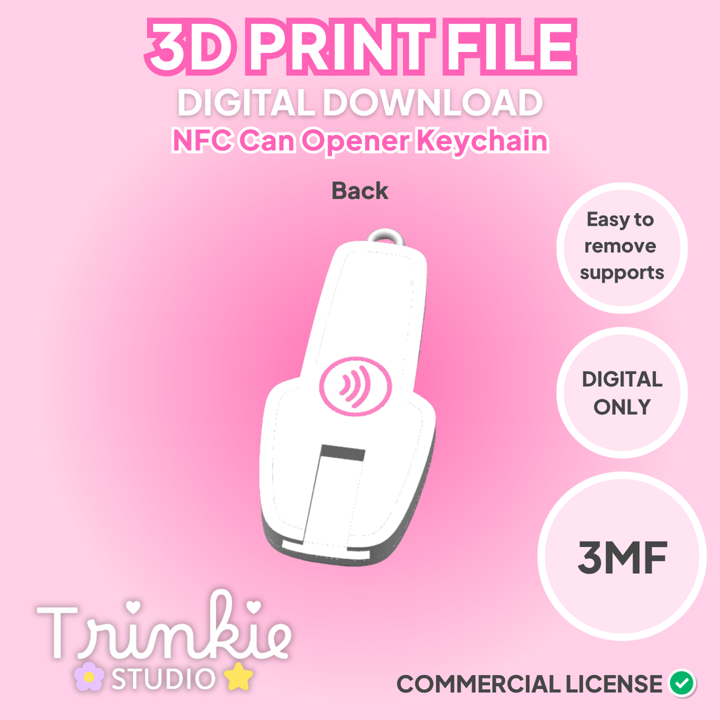 NFC Nail Polish Can Opener Keychain 3MF File | 3D Print Digital Download