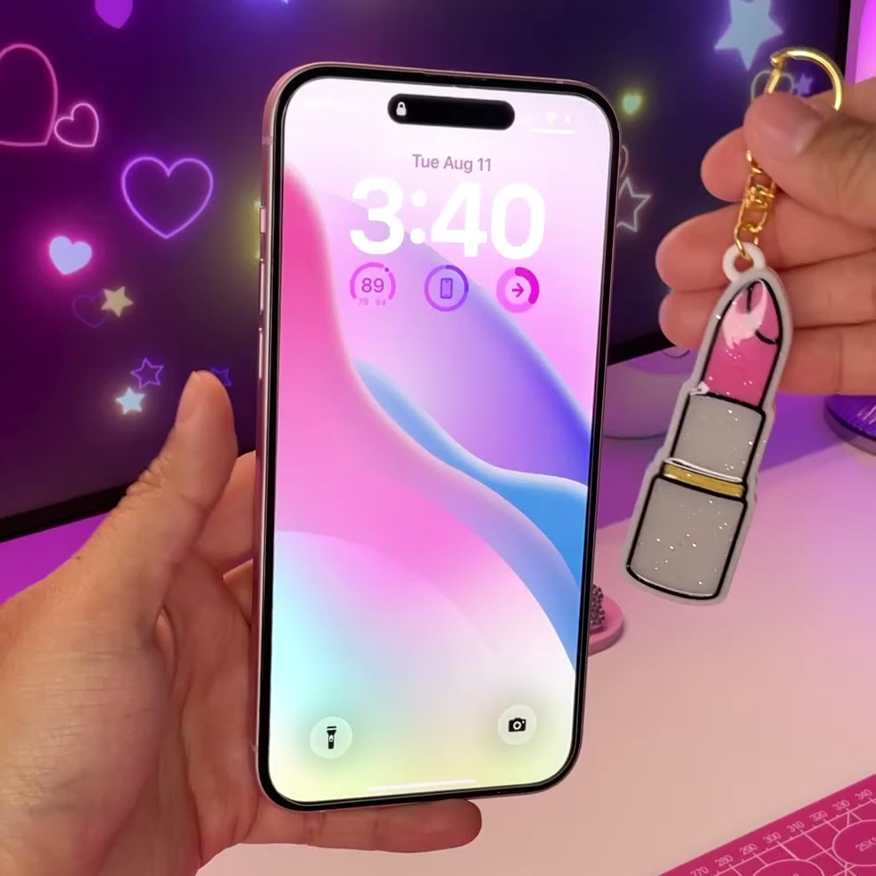 NFC Glitter Lipstick Keychain