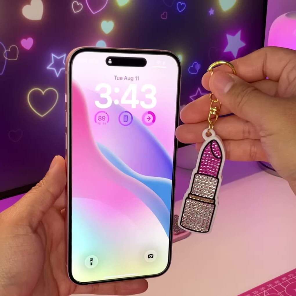 NFC Bedazzled Lipstick Keychain