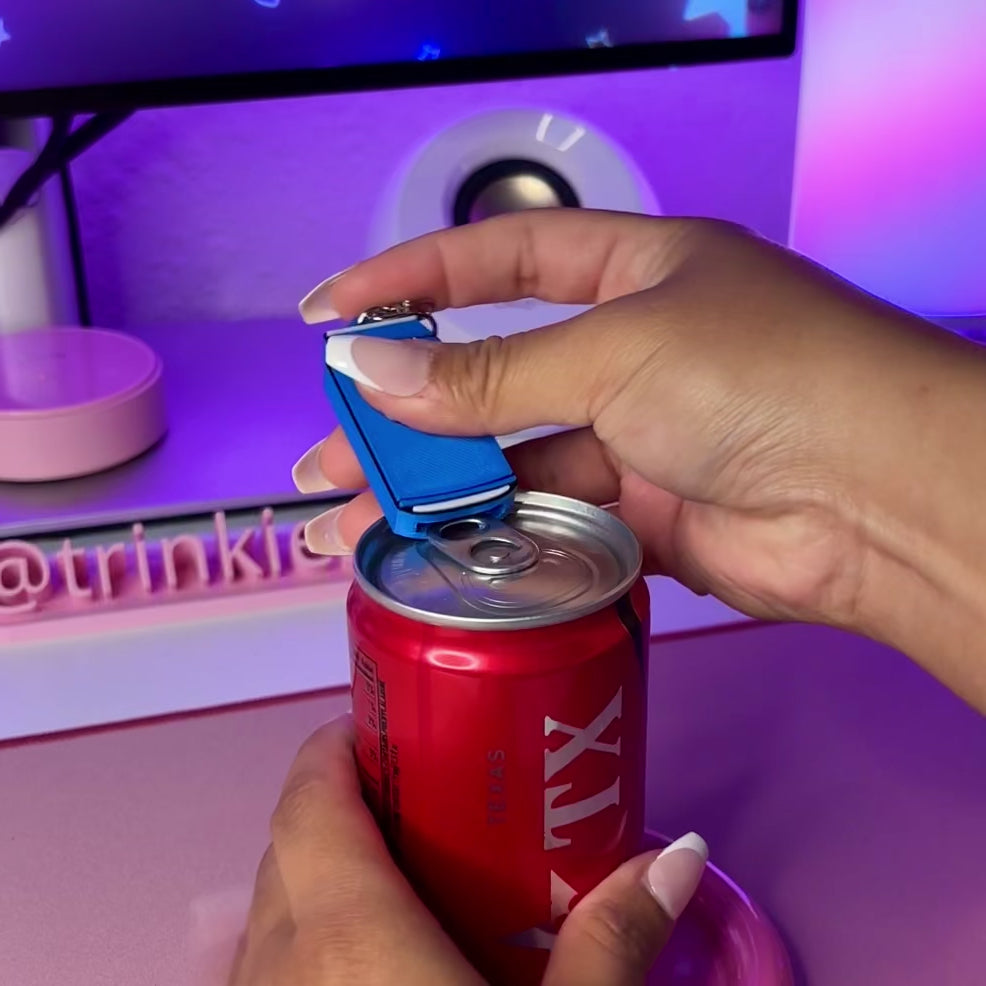 Blue Mini Soda Can Tab Opener Keychain